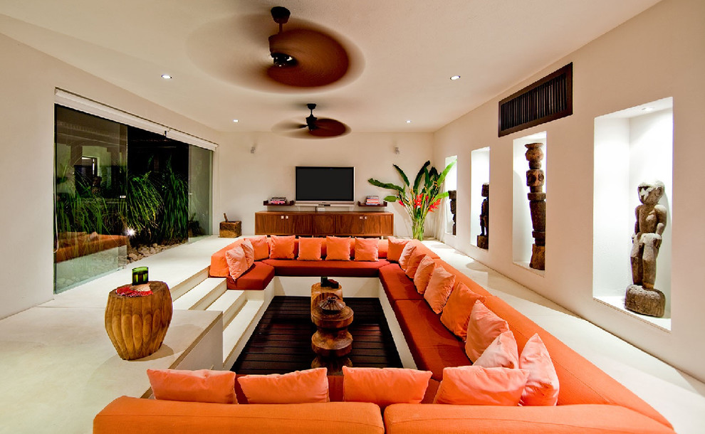 Tropical living room in Los Angeles.