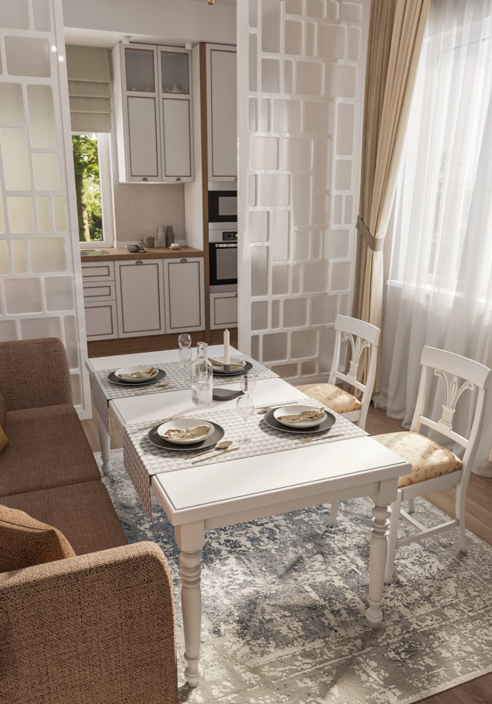 3D-визуализация кухни / обеденной зоны.3