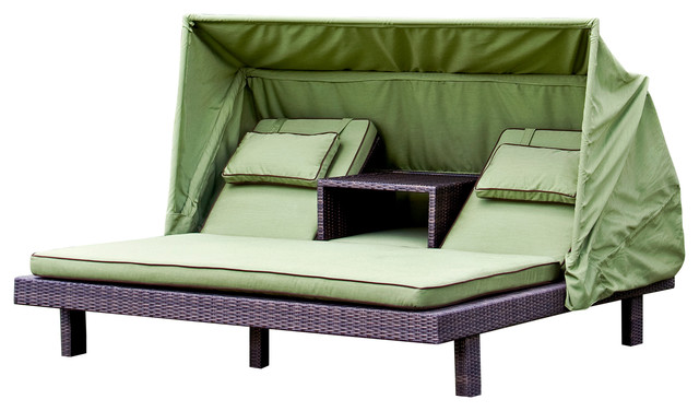 Bora Bora Daybed With Canopy Mechanism and Seat Cushion, Shimmer Electra, Navy