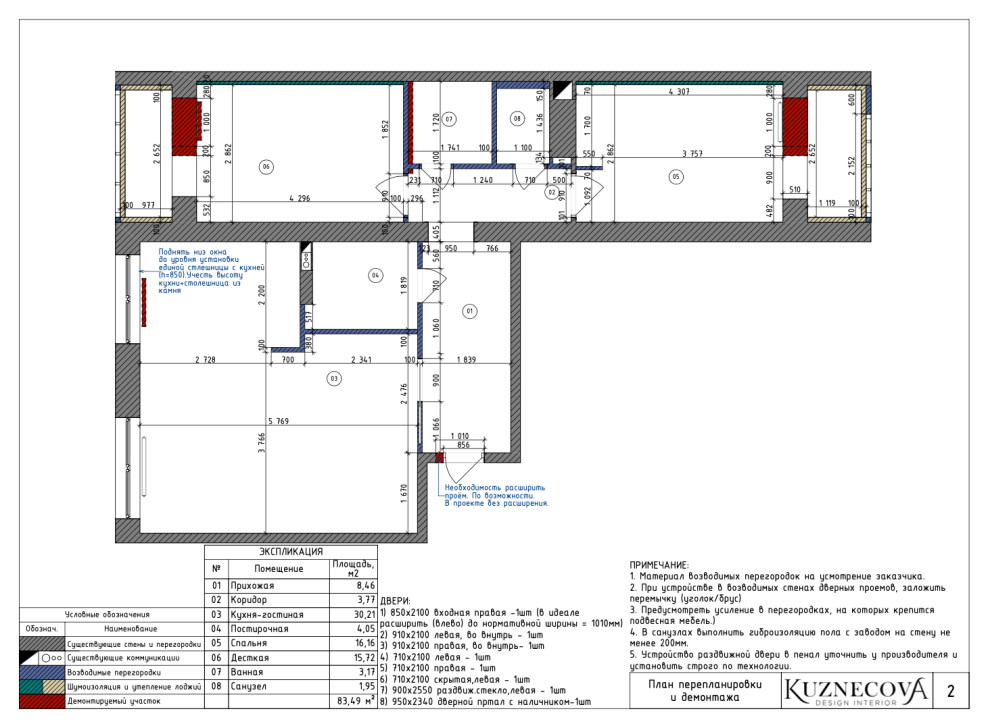 Дизайн проект квартиры 84 кв.м.