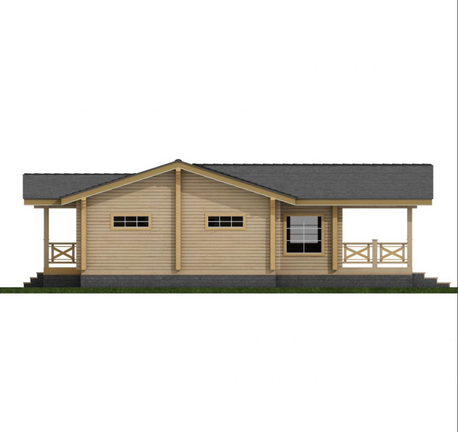 Одноэтажный деревянный дом - проект 60 ПБ