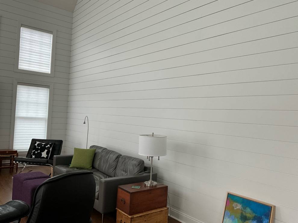 Help! How to hang art on wood shiplap?