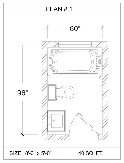 Tub size for 5' x 8.5' bathroom