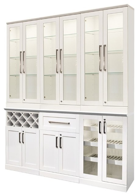 NewAge Home Bar 7-Piece 72"x17" Modular Cabinet Set, White