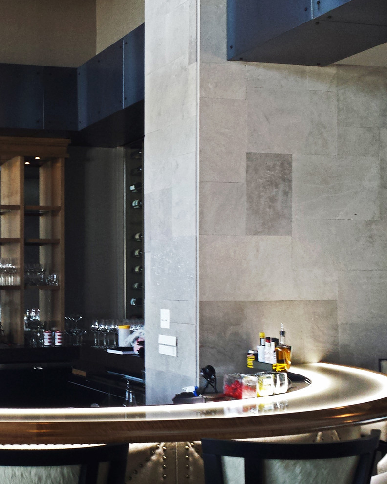 Using stone on interior walls - Modern - Home Bar - Other - by Buechel ...