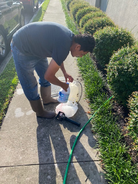 Pressure Wash 5000sf Alage-Stained Stucco