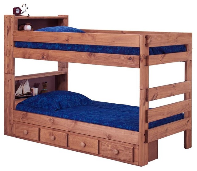 Twin Over Twin Bookcase Bunk Bed