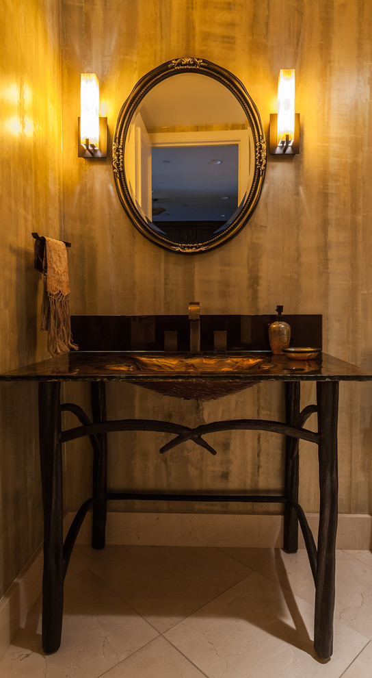 Photo of an eclectic powder room in San Diego.