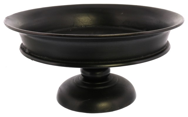 Powder-Coated Steel Decorative Open Design Centerpiece Fruit Bowl in Black 