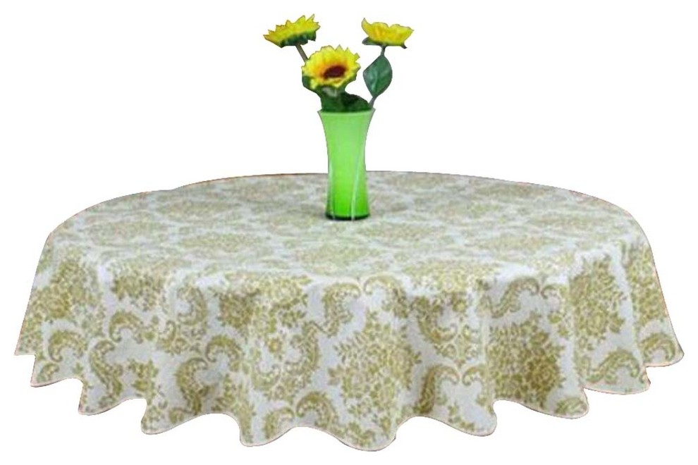 Elegant Round Tablecloth Water And Oil Resistant Classical Tablecloth