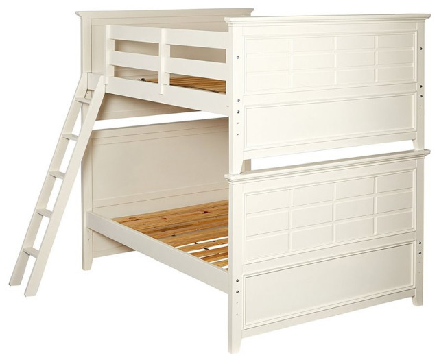 My Home Furnishings Bailey Engineered Hard Wood Full Bunk Bed in Bright White