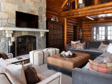 Rustic Family Room by Studio M Interiors