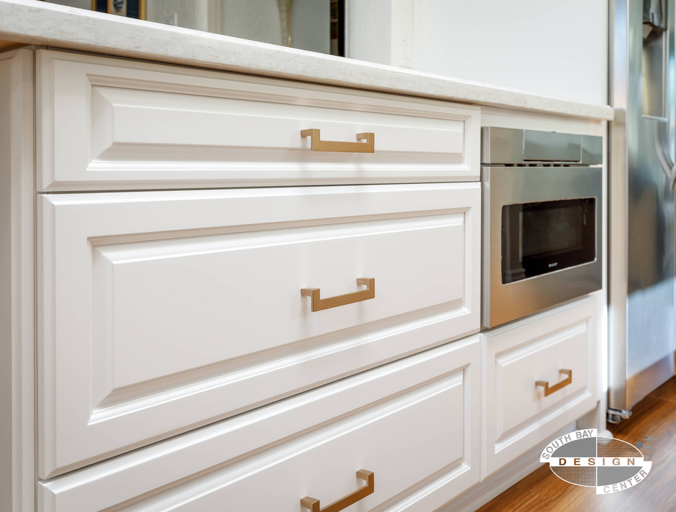Transitional White Cabinetry with Bench Seating Area