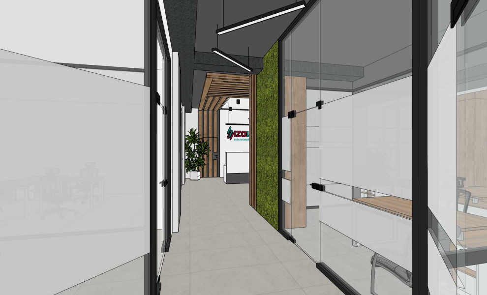 Офис для компании Изовол (экспресс-проект, скетчап)
