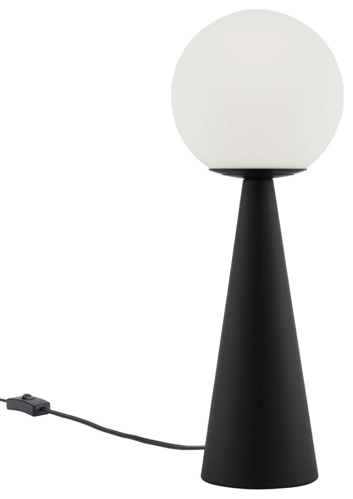 Table Lamp, Black White, Glass, Modern, Mid Century Cafe Bistro