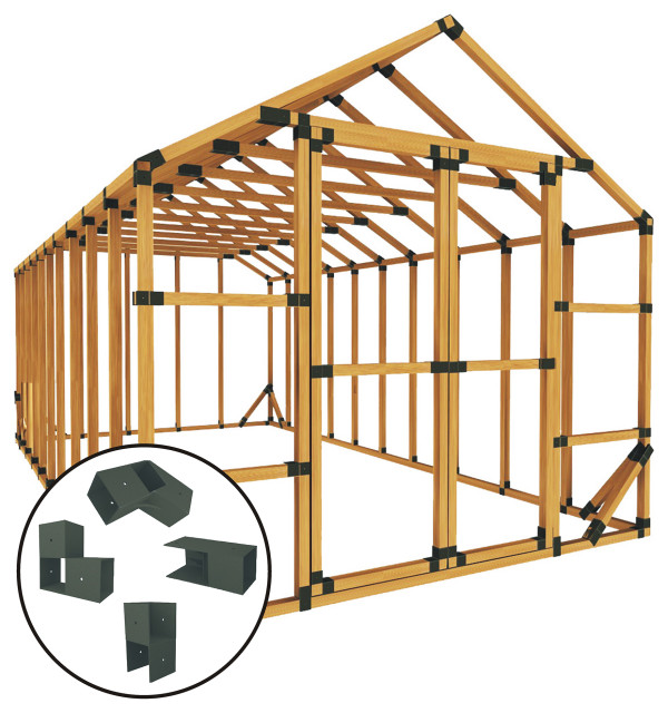 10ft W x 20ft D EZ Frame Standard Storage Shed Kit Farmhouse Sheds by EZ Frame