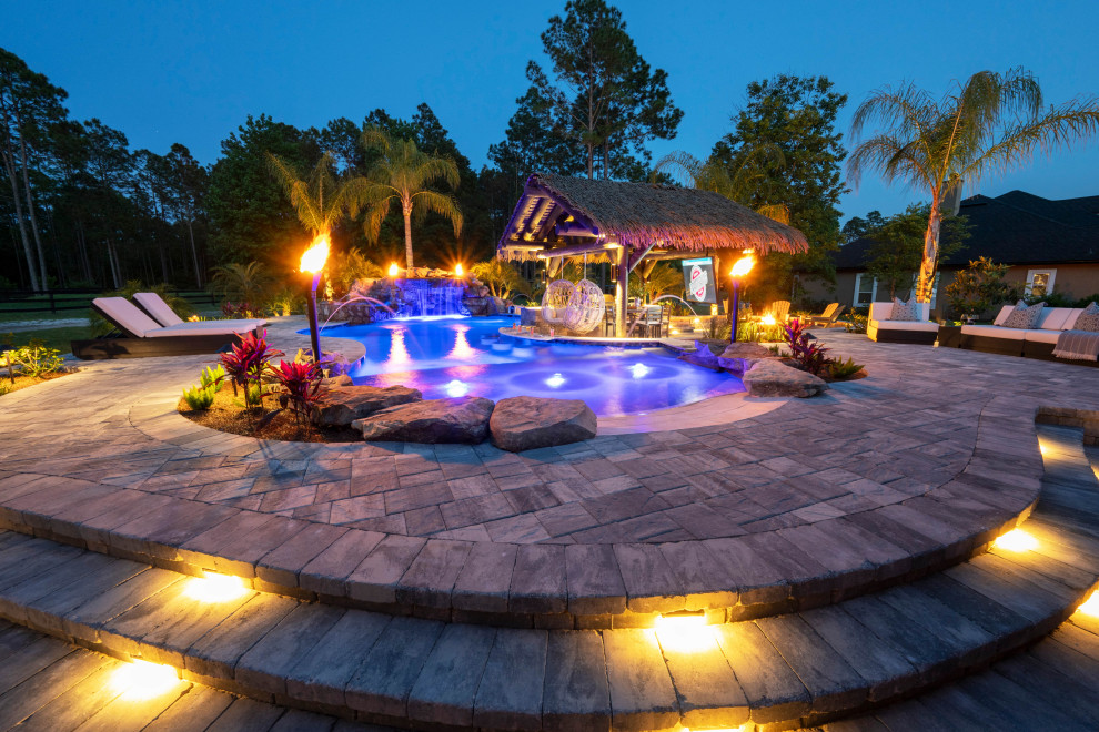 Mountain style pool photo in Jacksonville