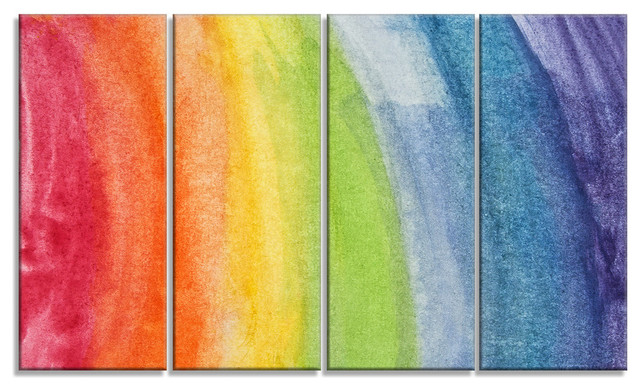 "Flowing Rainbow Colors" Abstract Canvas Artwork