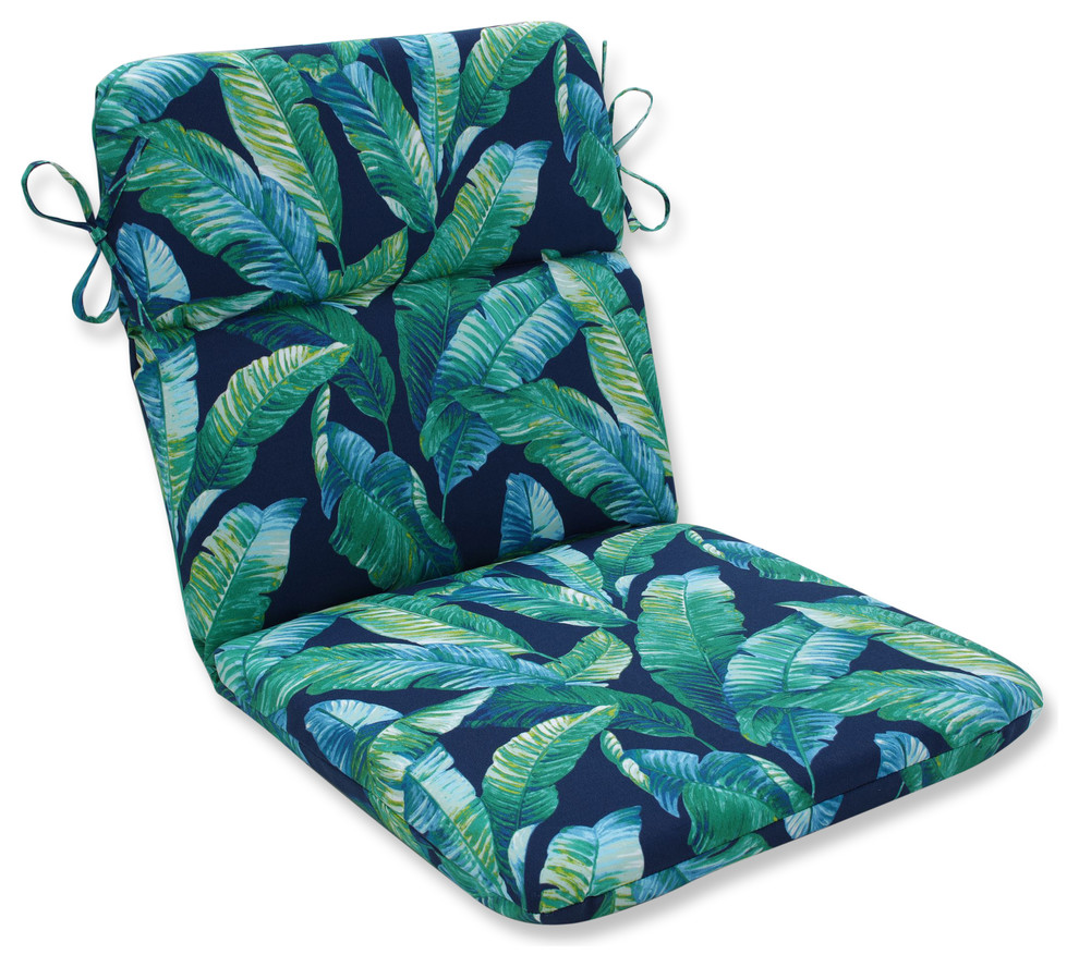 Outdoor/Indoor Hanalai Lagoon Rounded Corners Chair Cushion Tropical