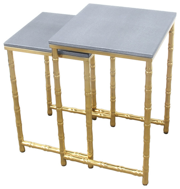 Bamboo Leg Nesting Tables Faux Reen With Gold Metal 2 Piece Set Asian Coffee Table Sets By Urbanest Living - Gold Bamboo Leg Coffee Table Bamboo Leg Nesting Tables Faux Reen With Gold Metal 2 Piece Set Asian Coffee Table Sets By Urbanest Living - Gold Bamboo Leg Coffee Table