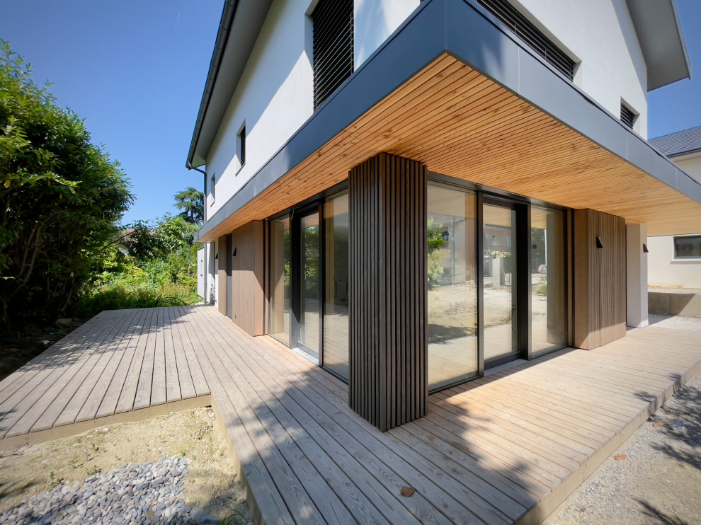 (En cours) Maison ossature bois mixte enduit, bardage bois