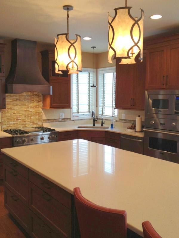 Example of a transitional kitchen design in Detroit
