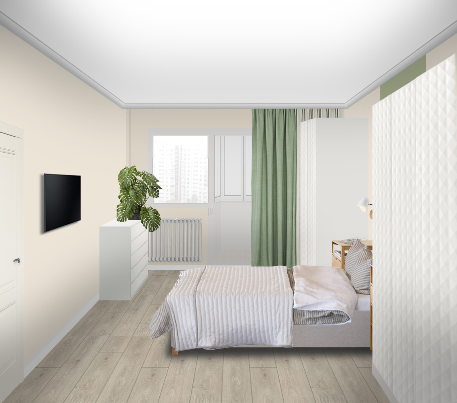 Двухкомнатная квартира для семьи с ребенком.