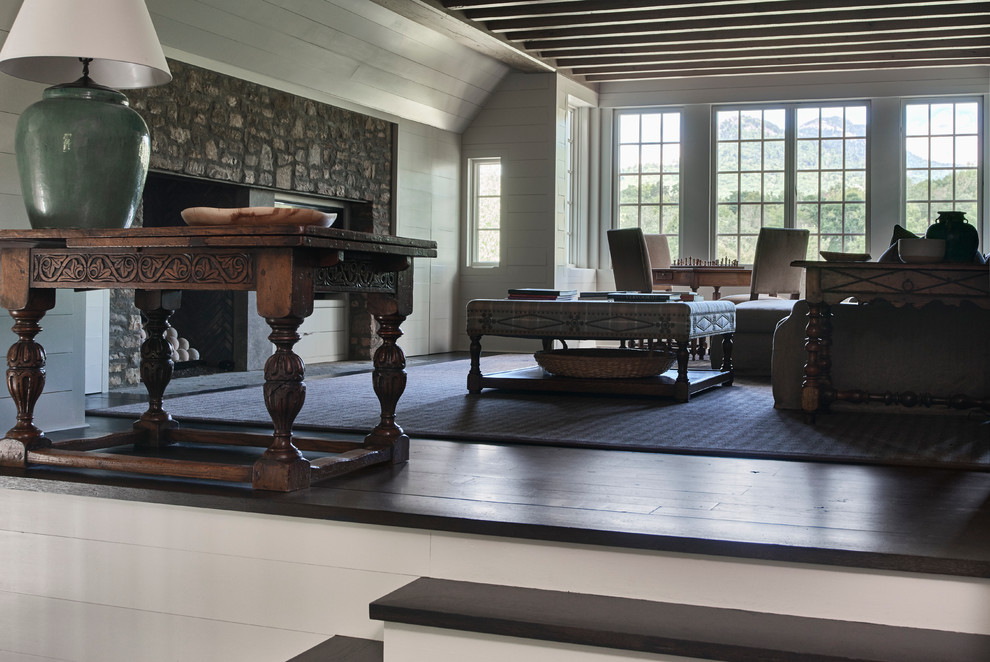 Example of a transitional home design design in Charlotte
