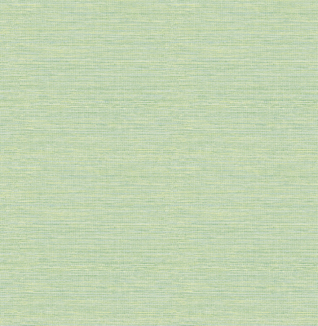 Agave Green Faux Grasscloth Wallpaper, Swatch Contemporary