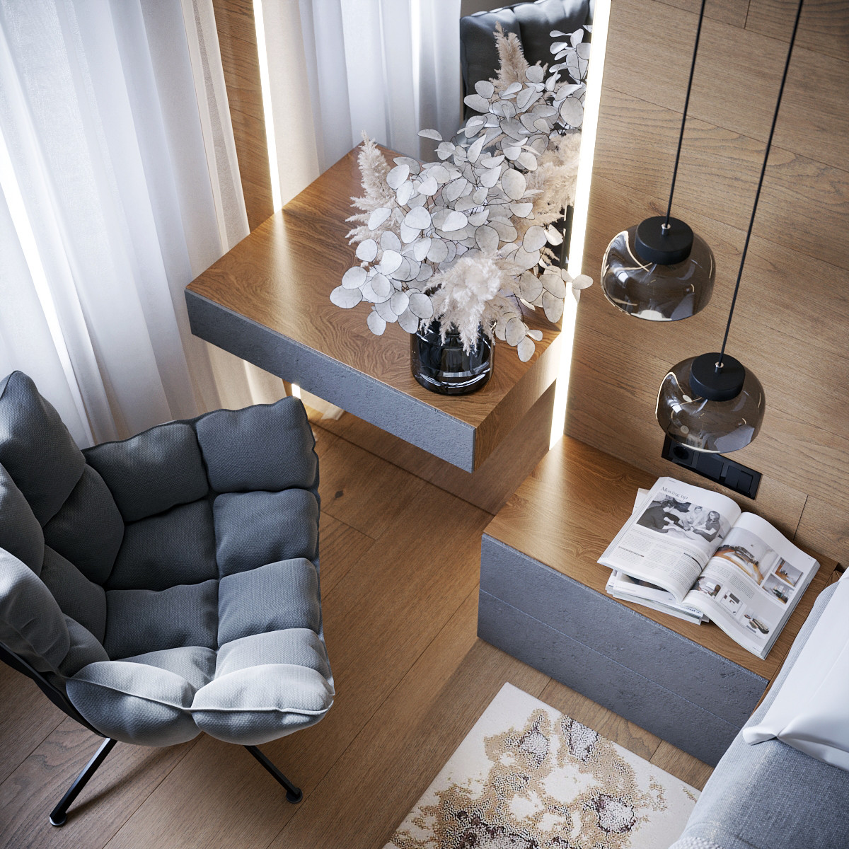 Интерьер с мужским характером в ЖК "Русский дом"