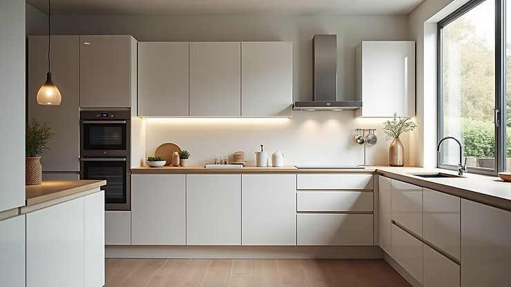 Modern kitchen remodel with new cabinets and countertops