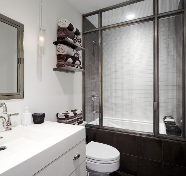 Hudson Loft, NYC contemporary-bathroom