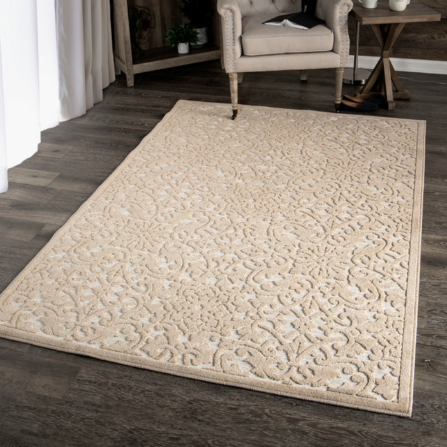 Indoor/Outdoor Sculpted Biscay High-Low Area Rug - Contemporary ...