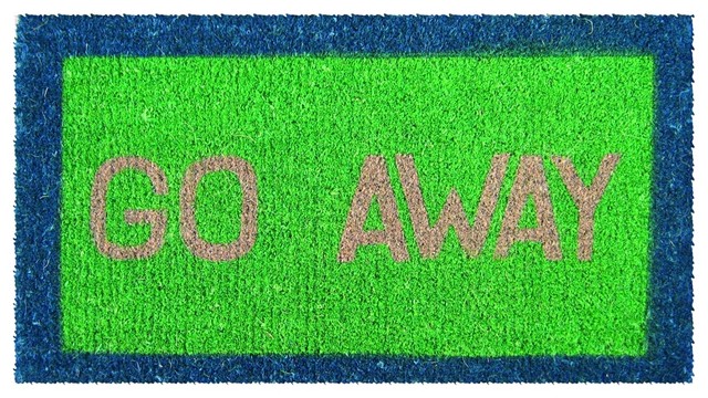 Entryways Green Go Away Hand Woven Coir Sarcastic Doormat