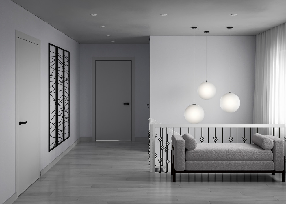 Дизайн интерьера мансардного этажа в частном доме.