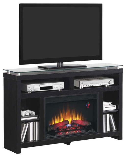 Black Large Contemporary Fireplace by Coaster Fine Furniture
