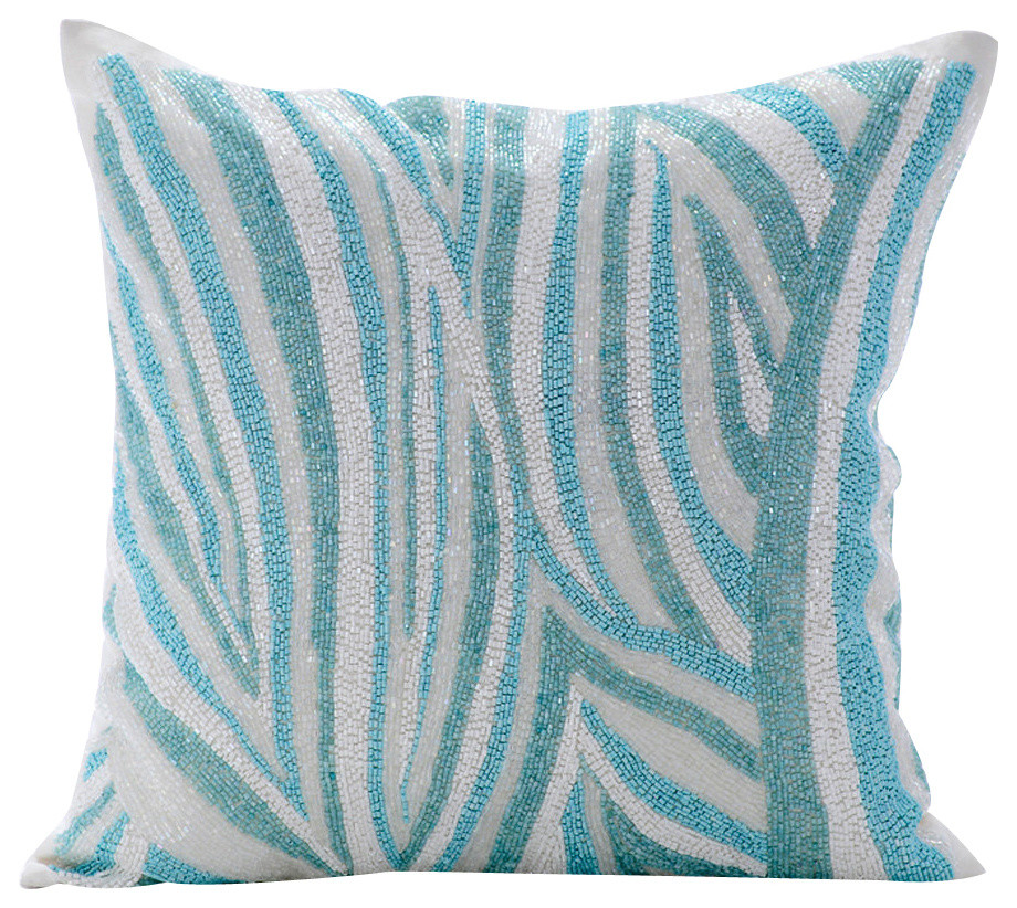 Blue Decorative Pillow Covers Silk Arctic Layer Contemporary Blue Decorative Pillow Covers Silk