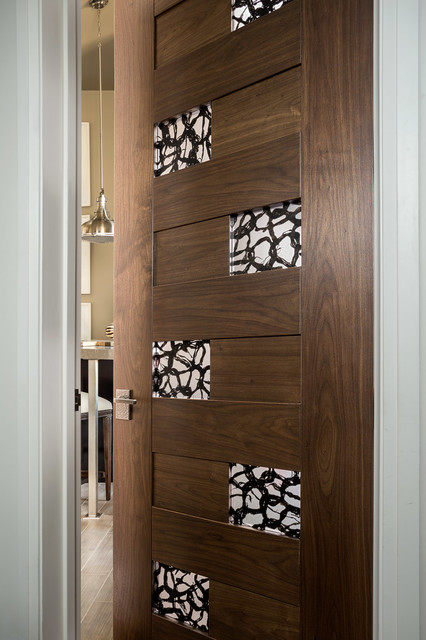 Las Vegas Modern Home Interior Solid Wood Walnut Door With Glass Modern Bathroom Denver By Trustile Doors