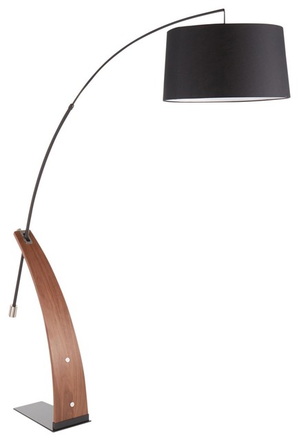 black and wood floor lamp