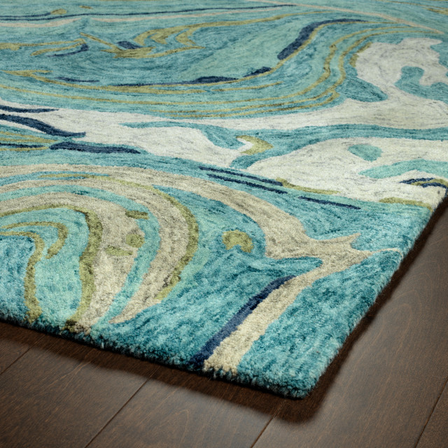 Kaleen Marble Collection Dark Teal Area Rug 5'x7'9" Contemporary