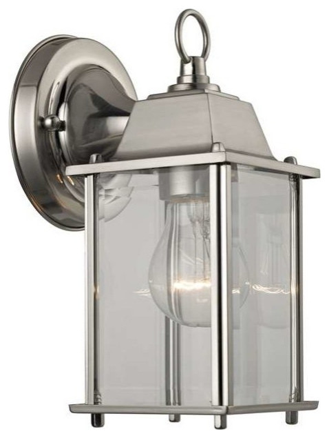 Cornerstone 1 Light Outdoor Wall Sconce, Brushed Nickel