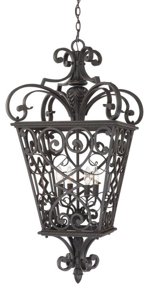 Fort Quinn - 4 Light Extra Large Hanging Lantern - Outdoor Ceiling and Hanging
