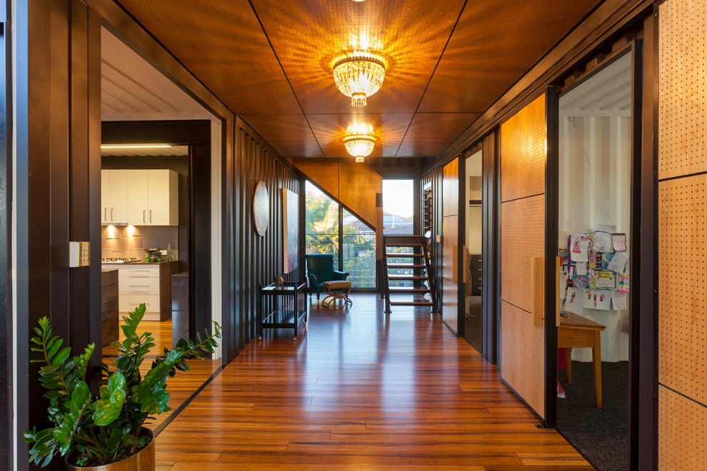 Design ideas for a contemporary hallway in Brisbane.