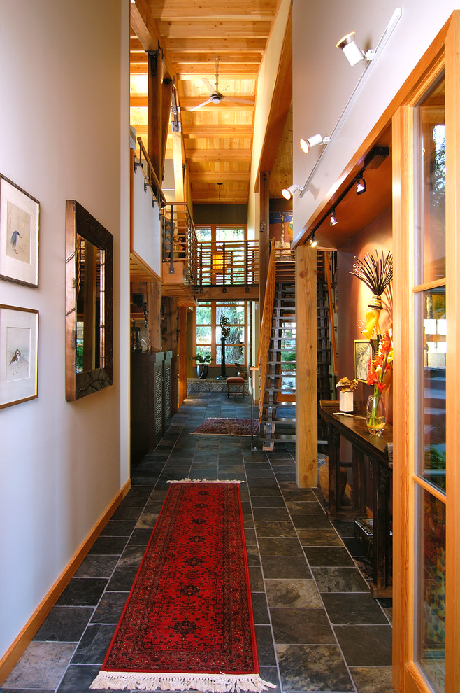 Design ideas for a country hallway in Seattle.