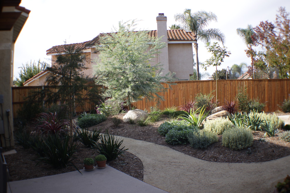 This is an example of a large transitional xeriscape in San Diego.