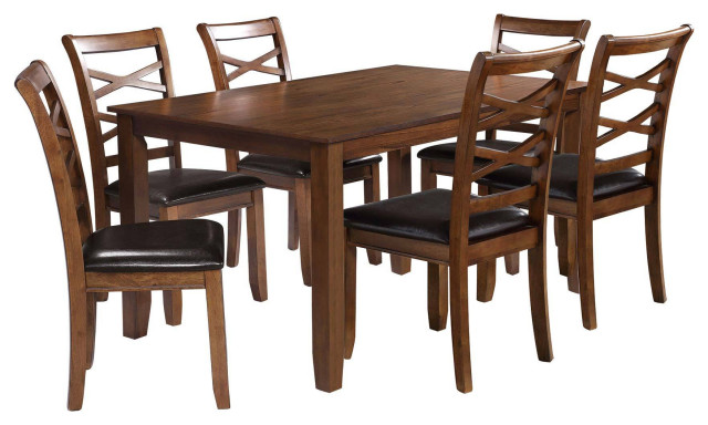 Rubber Wood 7 Piece Extendable Dining, Rubberwood Dining Table And Chairs