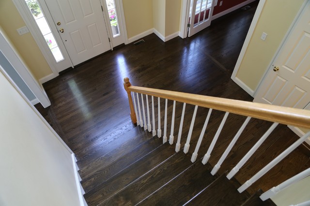 Ebony Jacobean On Red Oak Traditional Hall Boston By