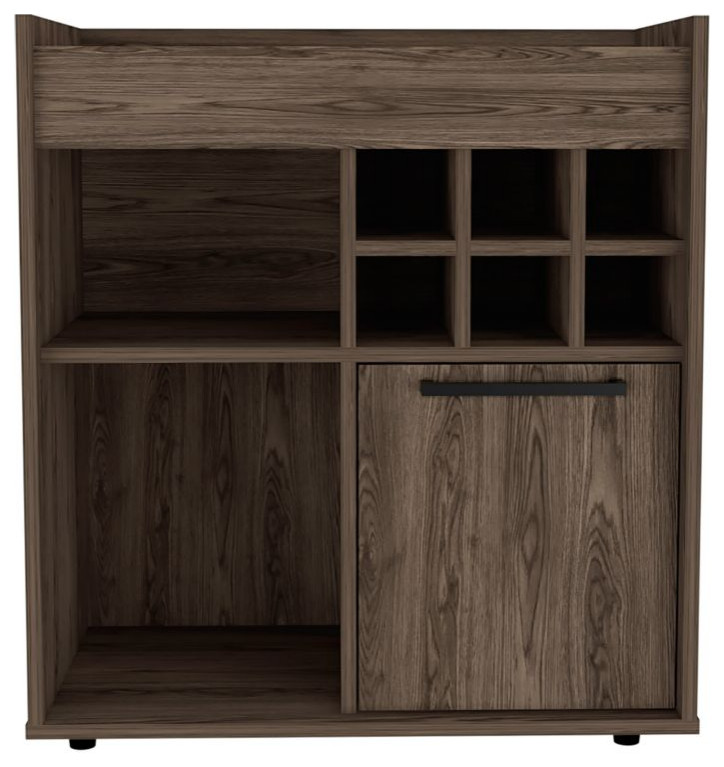 6Bottle 2Shelf Bar and Bottle Storage wine home bars Midcentury Wine And