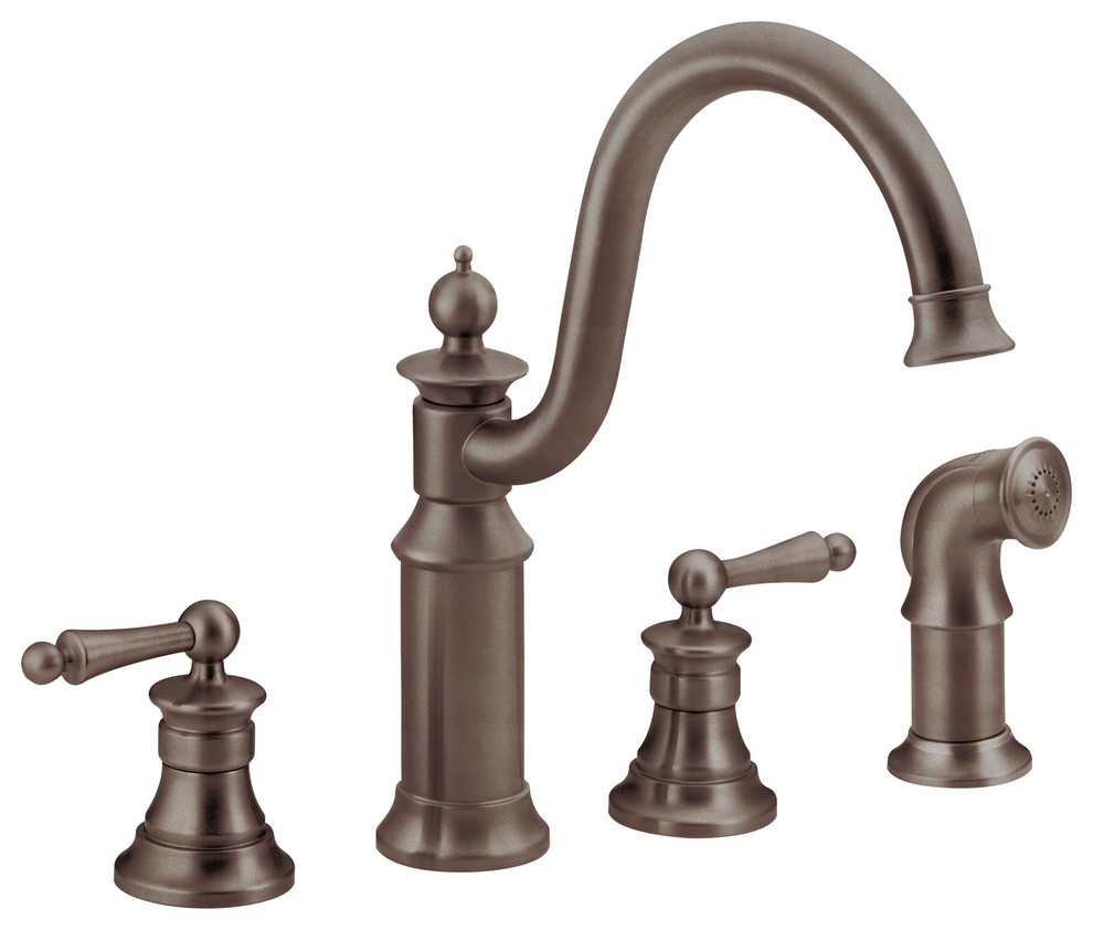 Moen Waterhill 2-Handle High Arc Kitchen Faucet, Oil Rubbed Bronze