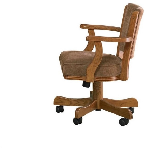 Coaster Mitchell Upholstered Wood Game Chair OliveBrown and Amber